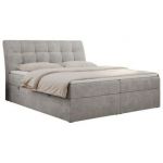 Łóżko kontynentalne DIEGOS 180x200 - H4 - jasnoszary, struktura