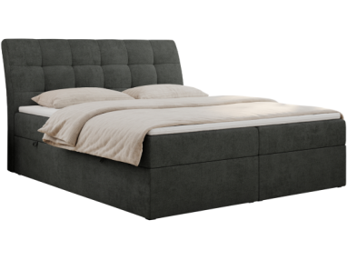 Łóżko kontynentalne DIEGOS 200x200 - H3 - ciemnoszary, struktura