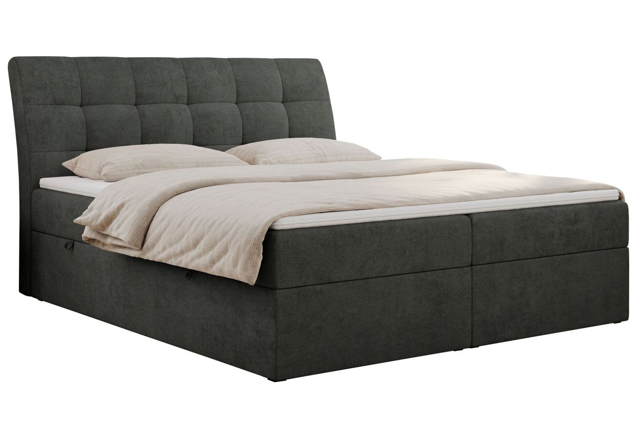 Łóżko kontynentalne DIEGOS 120x200 - H4 - ciemnoszary, struktura