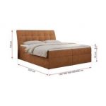 Łóżko kontynentalne DIEGOS 120x200 - H3 - pomarańczowy, struktura