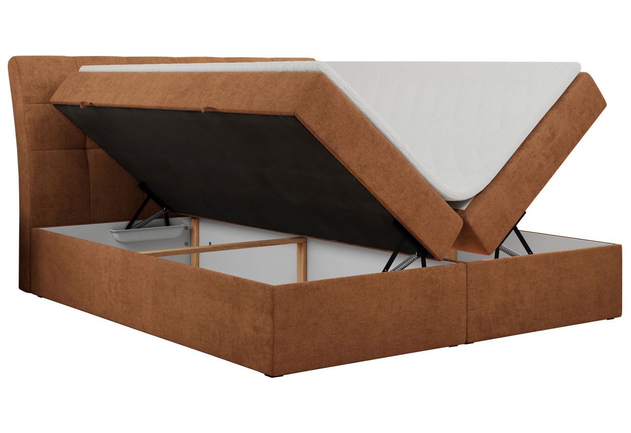 Łóżko kontynentalne DIEGOS 120x200 - H3 - pomarańczowy, struktura