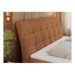 Łóżko kontynentalne DIEGOS 160x200 - H4 - pomarańczowy, struktura