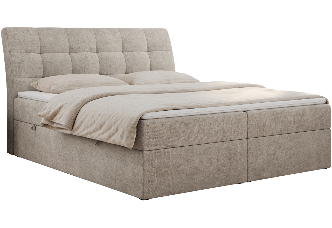 Łóżko kontynentalne DIEGOS 120x200 - H3 - beżowy, struktura