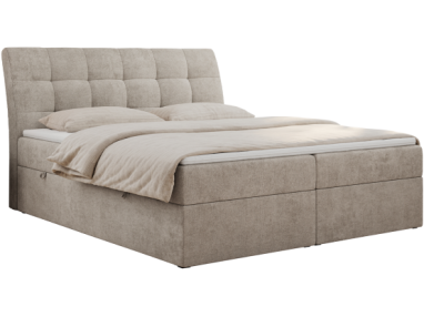 Łóżko kontynentalne DIEGOS 140x200 - H3 - beżowy, struktura