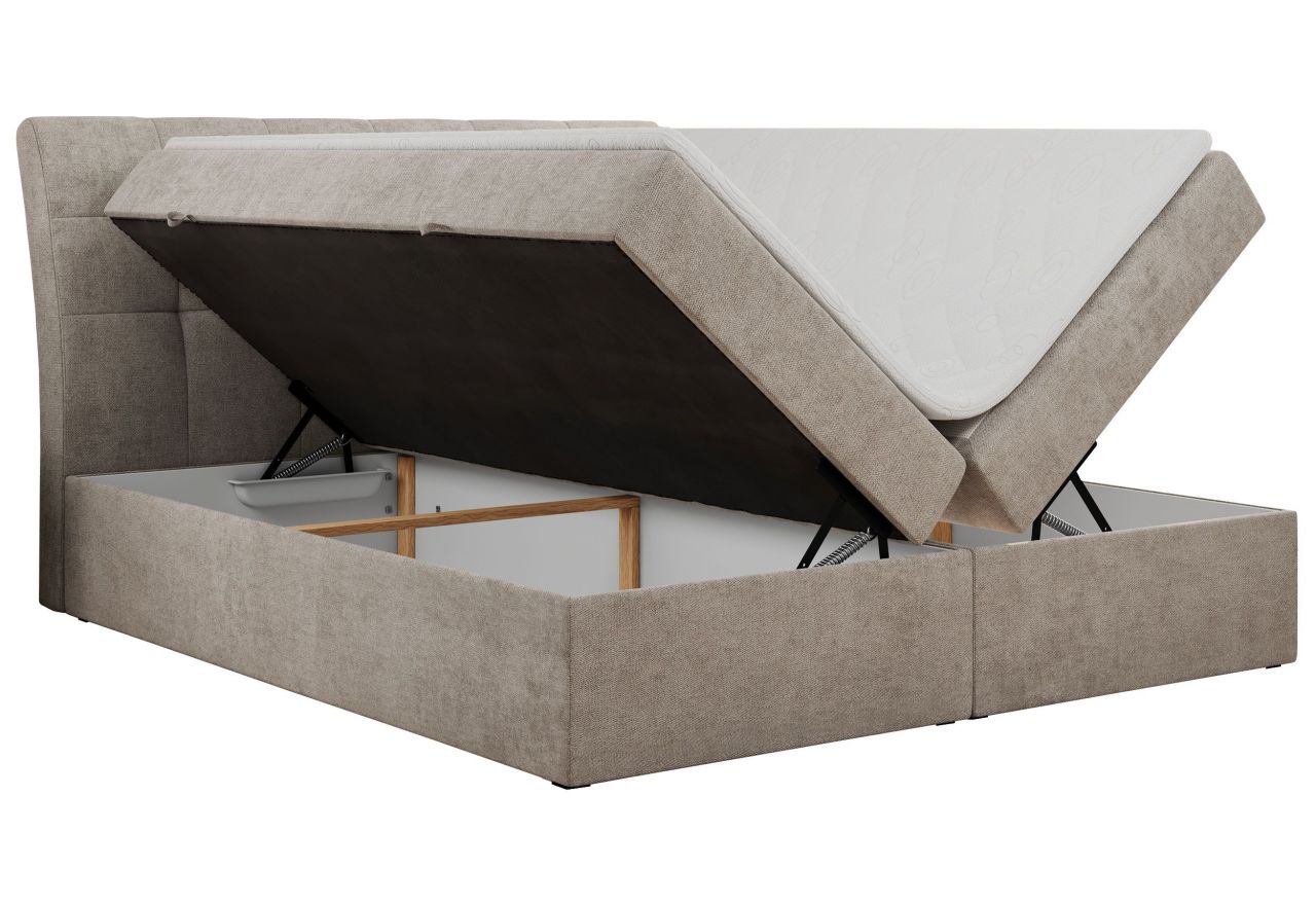 Łóżko kontynentalne DIEGOS 180x200 - H3 - beżowy, struktura