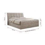 Łóżko kontynentalne DIEGOS 200x200 - H3 - beżowy, struktura