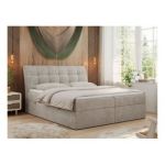 Łóżko kontynentalne DIEGOS 140x200 - H4 - beżowy, struktura