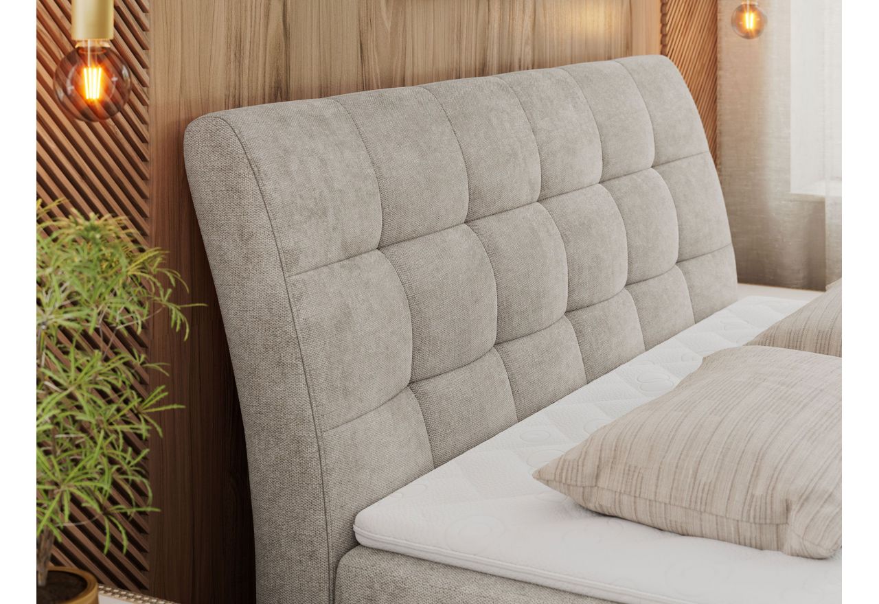 Łóżko kontynentalne DIEGOS 180x200 - H4 - beżowy, struktura