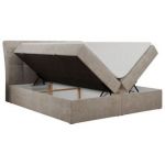 Łóżko kontynentalne DIEGOS 200x200 - H4 - beżowy, struktura