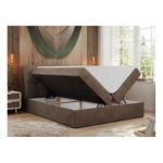 Łóżko kontynentalne DIEGOS 140x200 - H3 - brązowy, welwet