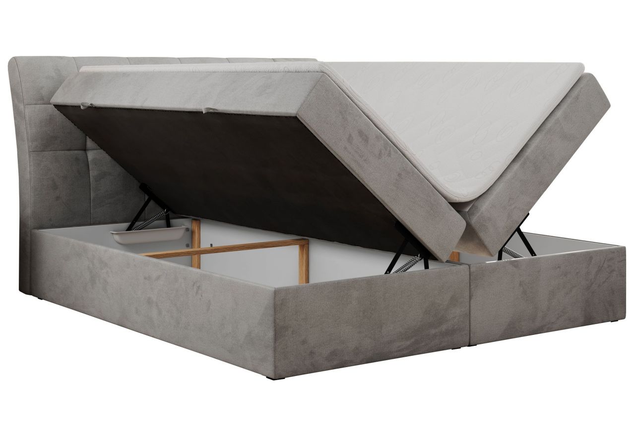 Łóżko kontynentalne DIEGOS 120x200 - H3 - jasnoszary, welwet