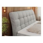 Łóżko kontynentalne DIEGOS 140x200 - H3 - jasnoszary, welwet