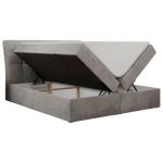 Łóżko kontynentalne DIEGOS 160x200 - H3 - jasnoszary, welwet