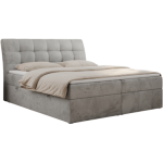 Łóżko kontynentalne DIEGOS 140x200 - H4 - jasnoszary, welwet