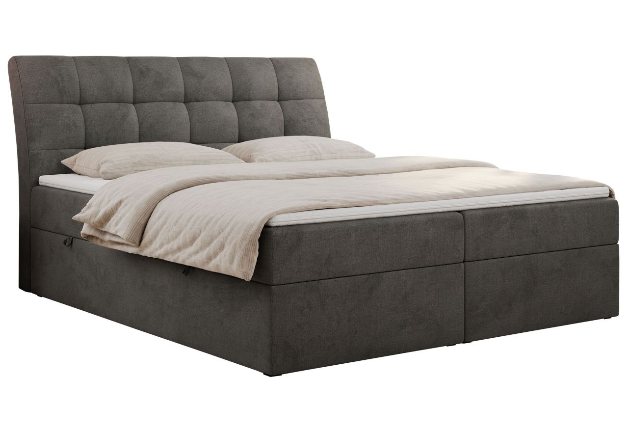 Łóżko kontynentalne DIEGOS 120x200 - H3 - ciemnoszary, welwet