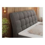 Łóżko kontynentalne DIEGOS 120x200 - H4 - ciemnoszary, welwet