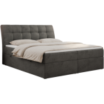 Łóżko kontynentalne DIEGOS 200x200 - H4 - ciemnoszary, welwet