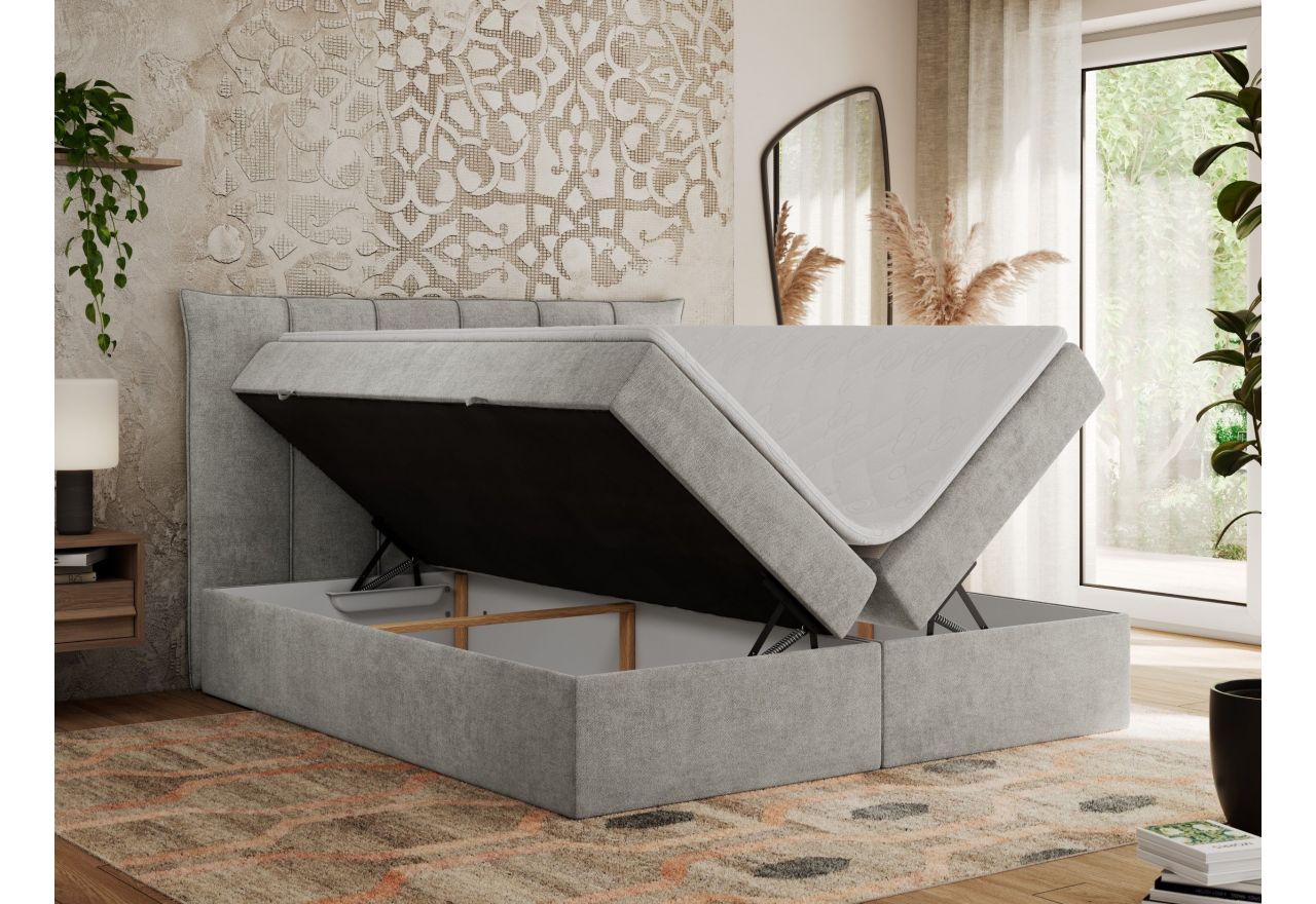 Łóżko kontynentalne PREMIUM 10 120x200 - H3 - jasnoszary, struktura