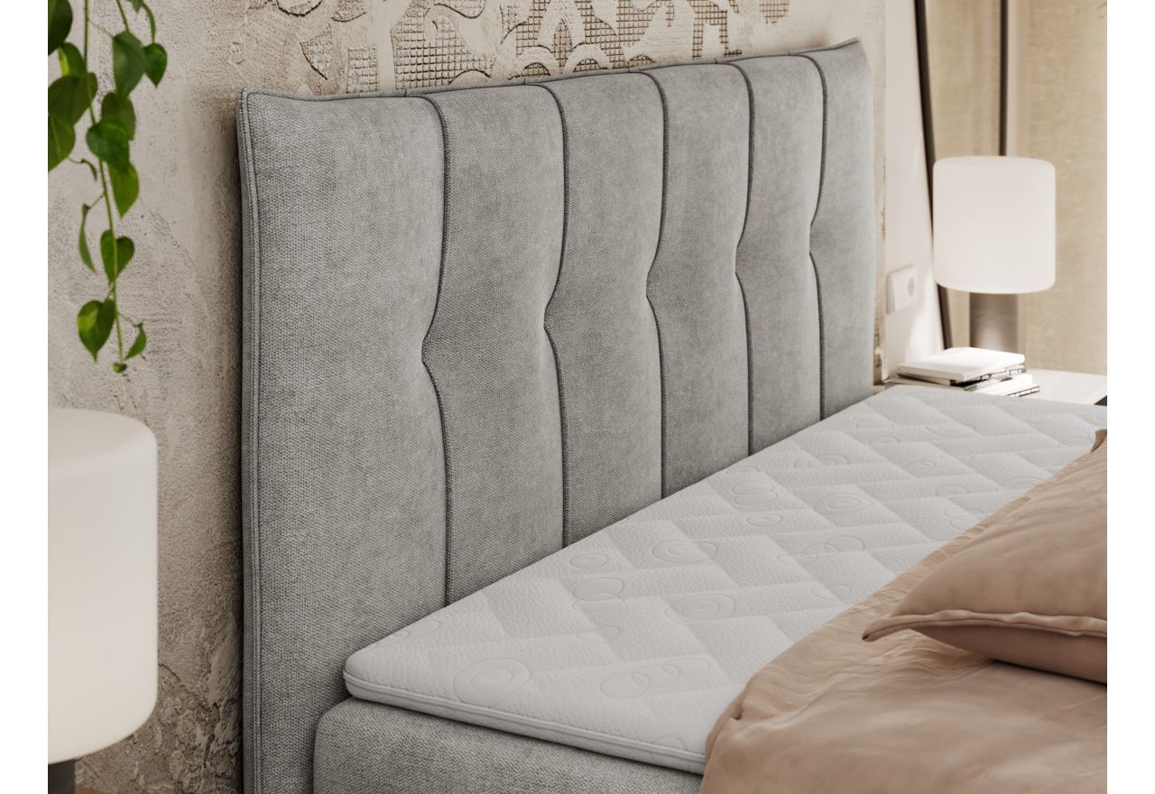 Łóżko kontynentalne PREMIUM 10 140x200 - H3 - jasnoszary, struktura