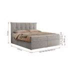 Łóżko kontynentalne PREMIUM 10 180x200 - H3 - jasnoszary, struktura