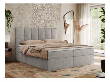 Łóżko kontynentalne PREMIUM 10 200x200 - H3 - jasnoszary, struktura