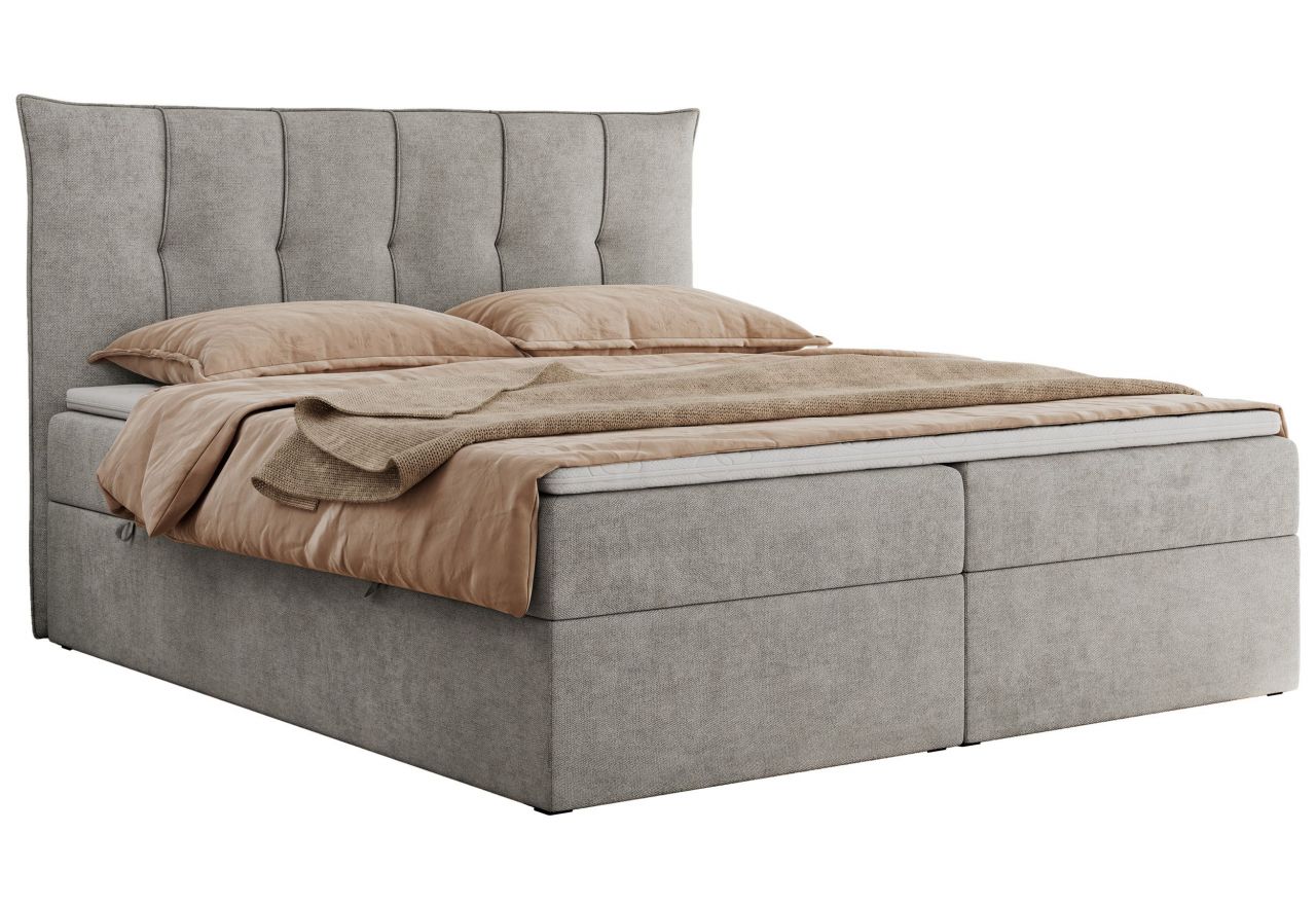 Łóżko kontynentalne PREMIUM 10 180x200 - H4 - jasnoszary, struktura