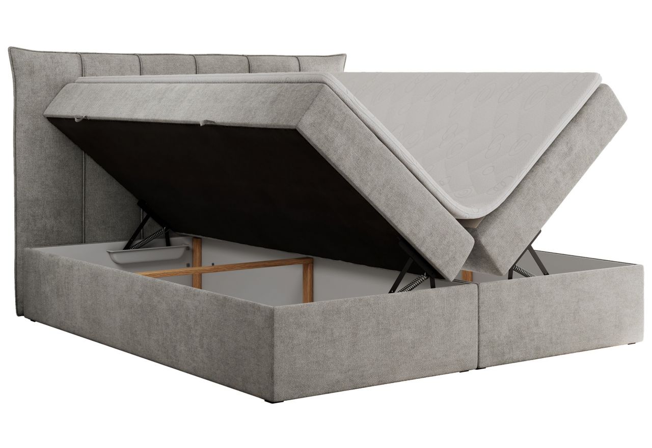 Łóżko kontynentalne PREMIUM 10 180x200 - H4 - jasnoszary, struktura