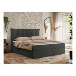 Łóżko kontynentalne PREMIUM 10 180x200 - H3 - ciemnoszary, struktura