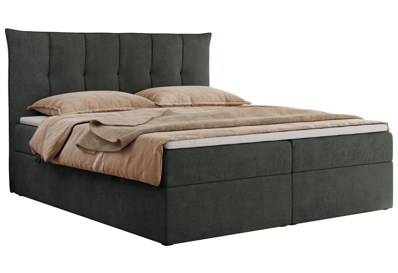 Łóżko kontynentalne PREMIUM 10 180x200 - H3 - ciemnoszary, struktura