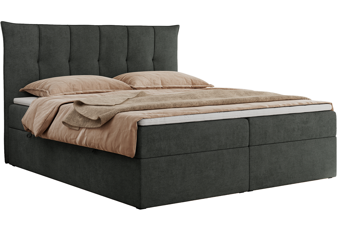 Łóżko kontynentalne PREMIUM 10 140x200 - H4 - ciemnoszary, struktura
