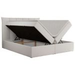 Łóżko kontynentalne PREMIUM 10 140x200 - H3 - biały, ekoskóra