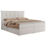 Łóżko kontynentalne PREMIUM 10 120x200 - H4 - biały, ekoskóra