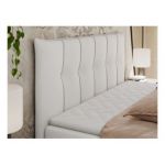 Łóżko kontynentalne PREMIUM 10 140x200 - H4 - biały, ekoskóra