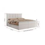 Łóżko kontynentalne PREMIUM 10 160x200 - H4 - biały, ekoskóra