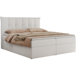 Łóżko kontynentalne PREMIUM 10 180x200 - H4 - biały, ekoskóra