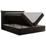 Łóżko kontynentalne PREMIUM 10 200x200 - H3 - czarny, ekoskóra