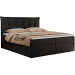 Łóżko kontynentalne PREMIUM 10 120x200 - H4 - czarny, ekoskóra
