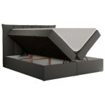 Łóżko kontynentalne PREMIUM 10 140x200 - H3 - ciemnoszary, ekoskóra