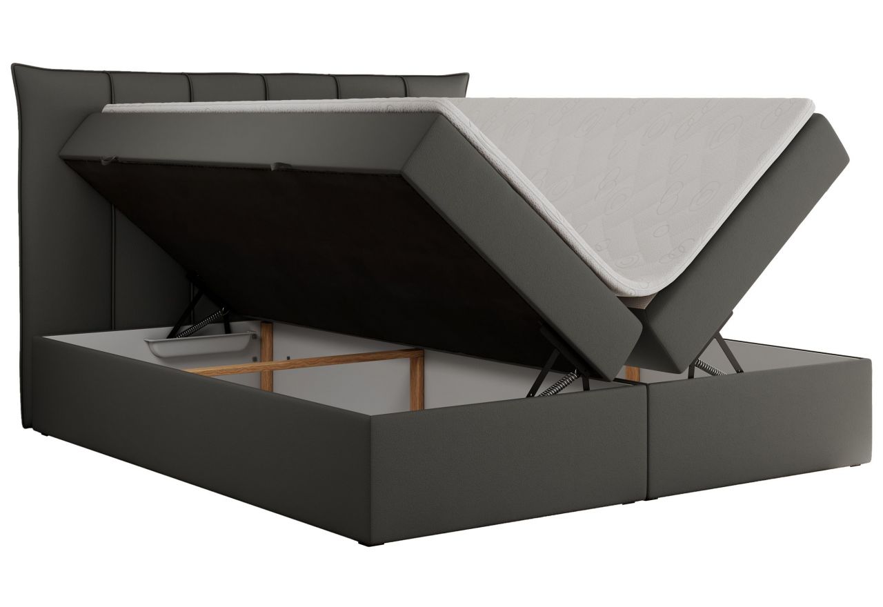 Łóżko kontynentalne PREMIUM 10 180x200 - H3 - ciemnoszary, ekoskóra