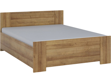 Nowoczesne łóżko z pojemnikiem na pościel i stelażem do sypialni 160x200 - BERY Dąb Złoty