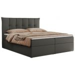 Łóżko kontynentalne PREMIUM 10 180x200 - H4 - ciemnoszary, ekoskóra