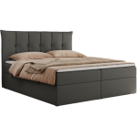 Łóżko kontynentalne PREMIUM 10 200x200 - H4 - ciemnoszary, ekoskóra