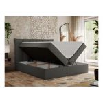 Łóżko kontynentalne PREMIUM 10 200x200 - H4 - ciemnoszary, ekoskóra