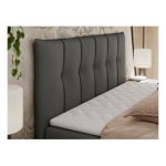 Łóżko kontynentalne PREMIUM 10 200x200 - H4 - ciemnoszary, ekoskóra