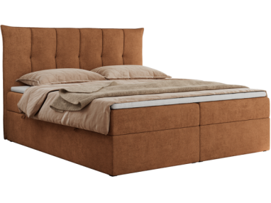 Łóżko kontynentalne PREMIUM 10 160x200 - H3 - pomarańczowy, struktura