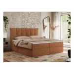 Łóżko kontynentalne PREMIUM 10 200x200 - H3 - pomarańczowy, struktura