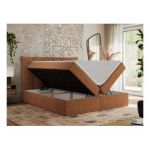 Łóżko kontynentalne PREMIUM 10 200x200 - H3 - pomarańczowy, struktura