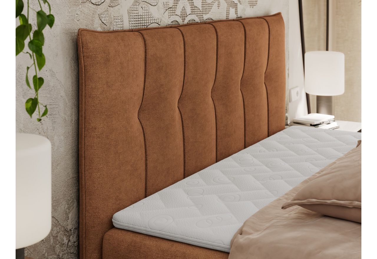 Łóżko kontynentalne PREMIUM 10 200x200 - H3 - pomarańczowy, struktura