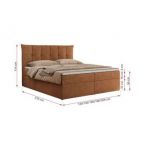 Łóżko kontynentalne PREMIUM 10 120x200 - H4 - pomarańczowy, struktura