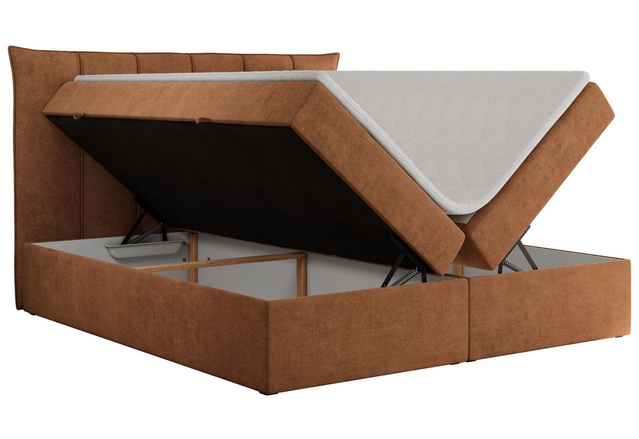 Łóżko kontynentalne PREMIUM 10 160x200 - H4 - pomarańczowy, struktura